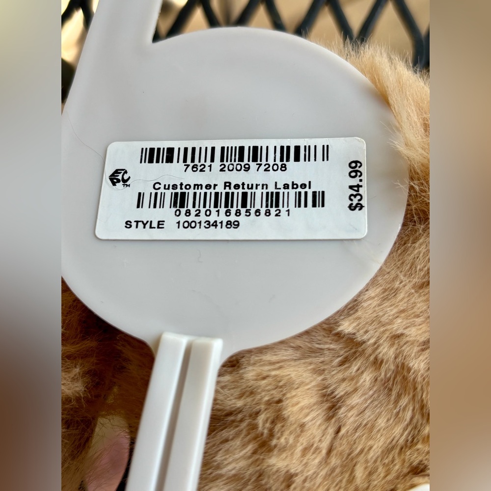 😴Jenni Intimates - Tan Faux Fur Crossband House Slipper Size M 7-8 NWT😴 - Picture 5 of 5